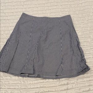 LOFT Seersucker Navy and White Women's Skirt